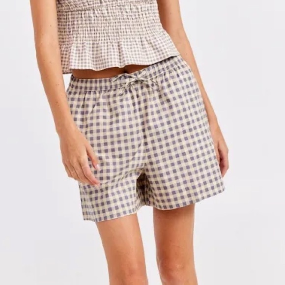 NWT WeWoreWhat Cotton Boxer Short in Whisper White Check Gingham - Picture 3 of 8